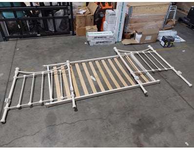 Bed, Metal Framed, Timber Slats

Dimensions: H13...