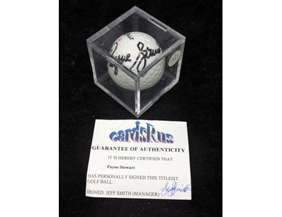 PAYNE STEWART SIGNED GOLF BALL

Condition: Good ...