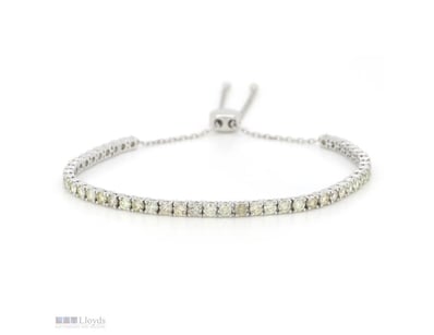 14K WHITE GOLD, 3.01CT TDW YELLOW/BROWN DIAMOND, T...