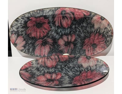 KANO ART GLASS JAPAN LARGE & SMALL PLATTERS

Textu...