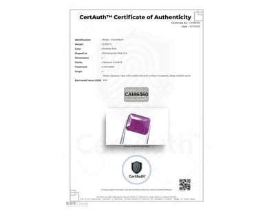 CERTIFIED 3.02CT NATURAL RUBY (CORUNDUM) – RECTANG...