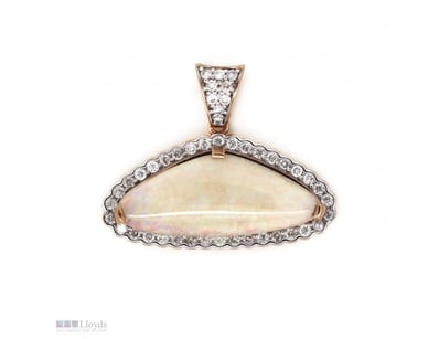 14K ROSE GOLD, 2.39CT AUSTRALIAN ANDAMOOKA OPAL AN...