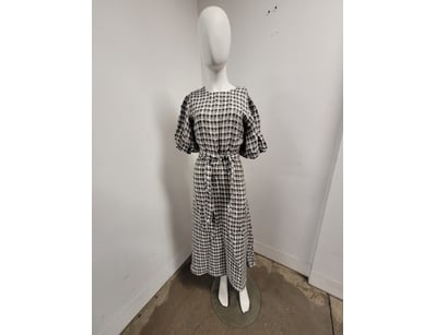 TIM O'CONNOR NAVY GINGHAM CHECK VINTAGE DRESS SIZE...