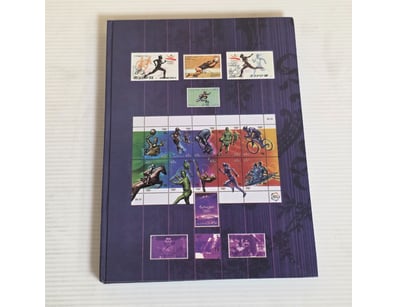 STAMPS, STAMP ALBUM INCLUDING WORLD STAMPS, VARIOU...