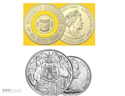 1966 AUSTRALIA FIRST & LAST QUEEN ELIZABETH 50 CEN...