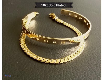 2 X 18KT GOLD PLATED BRACELETS        

Condition:...