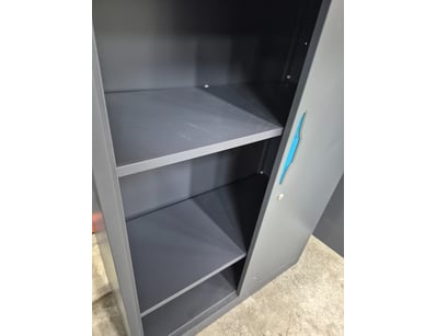 Metal style cabnet with four shelves, dark grey fi...