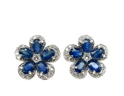 18CT WHITE GOLD (XRF TESTED) SAPPHIRE AND DIAMOND ...