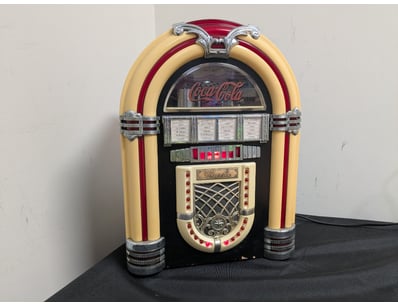 COCA-COLA BRANDED JUKEBOX - CLASSIC TABLETOP MODEL...