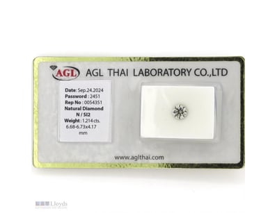 1.214CT CERTIFIED, NATURAL DIAMOND     

Round Bri...