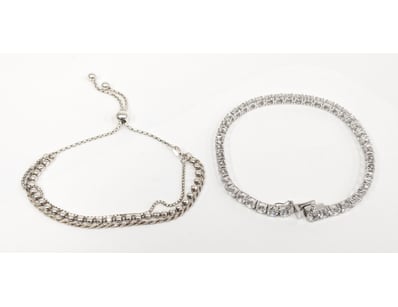 STERLING SILVER BRACELETS, QTY 2

