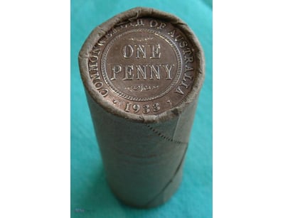 ROLL OF 1933 KGV AUSTRALIAN PENNY  

(50X Circulat...
