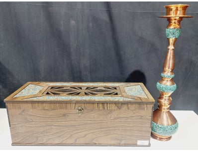 PERSIAN FIROOZEH KOOBI (TURQUOISE INLAY) PEDESTAL ...