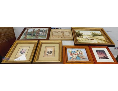 ASSORTED FRAMED PAINTINGS INCLUDING, 'RIVER BOAT' ...