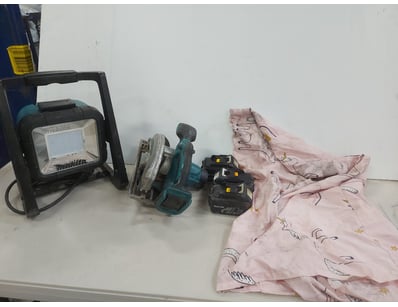 Makita Tools and Batteries with unicorn pillowcase...