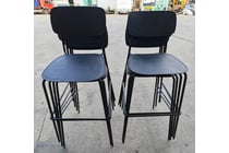 15 · Black Metal Frame Bar Stools with Backrest -