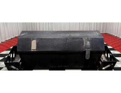 Heavy-duty black steel tool box with textured powd...