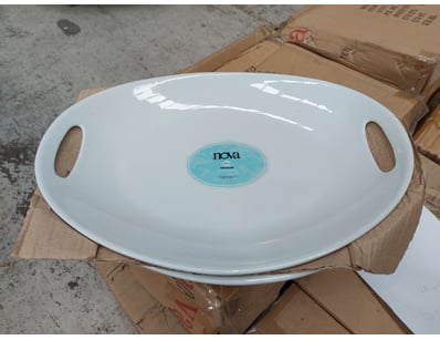 BOX LOT-QTY x4 Nova brand large oval platters in w...