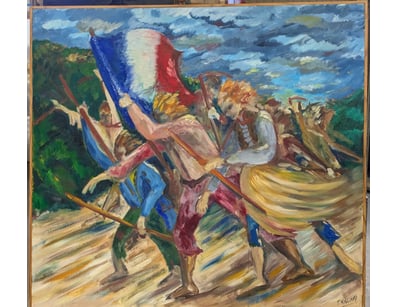 UNKNOWN ARTIST ORIGINAL ACRYLIC ON BOARD 'FRENCH R...