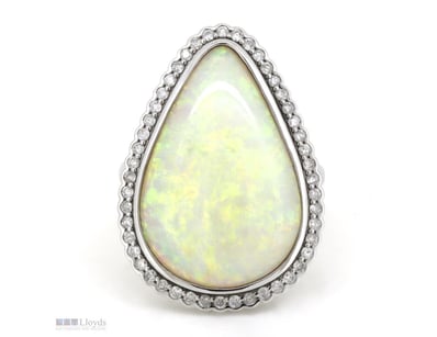 14K WHITE GOLD, 10.50CT AUSTRALIAN ANDAMOOKA OPAL ...