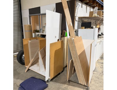 Assorted lot of building materials includes white ...