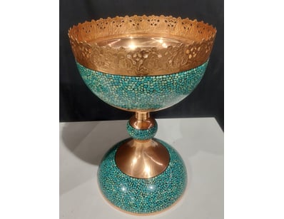 PERSIAN FIROOZEH KOOBI (TURQUOISE INLAY) PEDESTAL ...