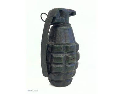 VINTAGE MILITARY HAND GRENADE - CAST IRON PRACTICE...