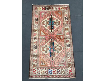 TURKISH CAMADRI HANDMADE GEOMETRIC MEDALLION RUG W...
