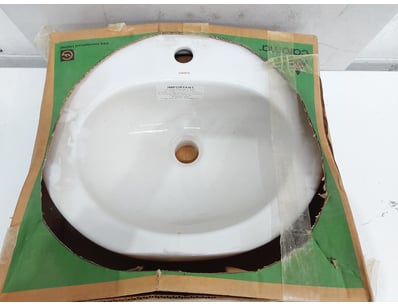 White ceramic oval drop-in bathroom sink basin by ...