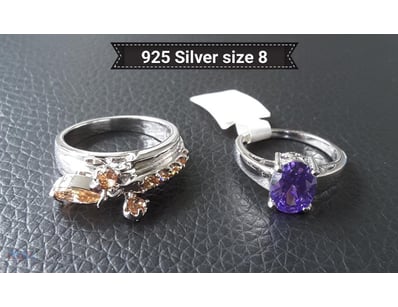2 X SILVER RINGS SIZE 8        

Condition: Good -...