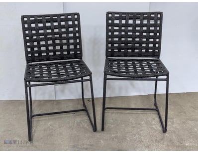 outdoor dining chairs featuring a modern industria...