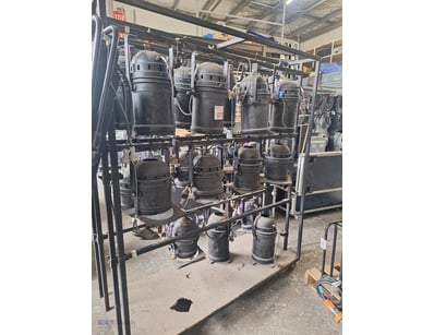 Par 64 Cans, 120v, Black, 19 x Long Nose, 10 x Stu...