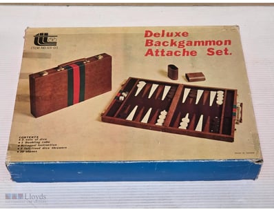 VINTAGE DELUXE BACKGAMMON ATTACHÉ SET, ITEM NO. 69...