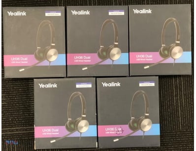 Yealink UH36 Mono & UH36 Dual Wired Headset, qty 5...