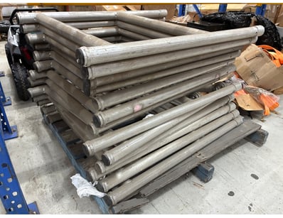 Comprehensive lot of aluminium conveyor rollers an...