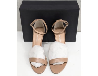 TOM BIANCO LOVINIA SKIN CAPRETTO ANKLE STRAP HEELE...