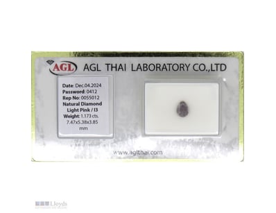 1.173CT CERTIFIED, NATURAL PINK DIAMOND     

Pear...