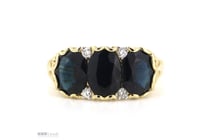 14K Yellow Gold, Sapphire And Diamond, Trilogy