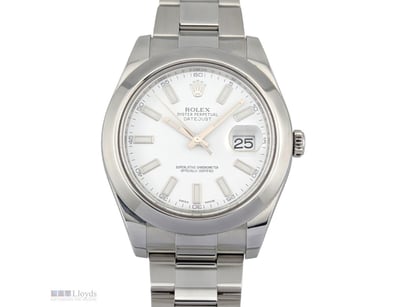 ROLEX 116300 DATEJUST II WHITE DIAL 41MM 2010S    ...
