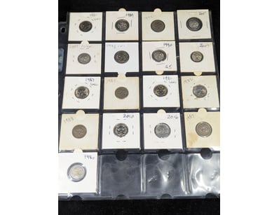 AUSTRALIAN 5 CENT COINS COLLECTION (1961-2016)

...