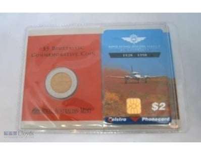 1928-1998- AUSTRALIA: ROYAL FLYING DOCTOR $5 BIMET...
