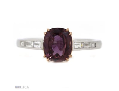 14K WHITE/ROSE GOLD, PINK SAPPHIRE AND DIAMOND, DR...