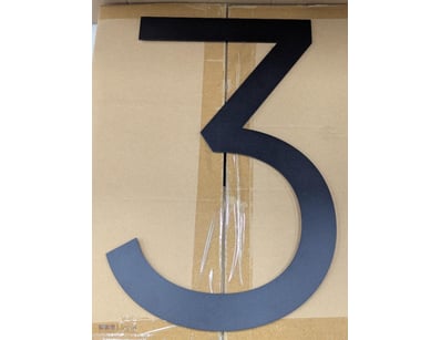 Ten adhesive '3' numeral decoration, gilroy 400mm ...