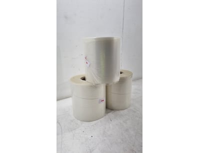 Lot of 3 industrial-grade plastic rolls in clear c...
