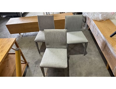 3 x grey chairs 

Note: sold as lot

