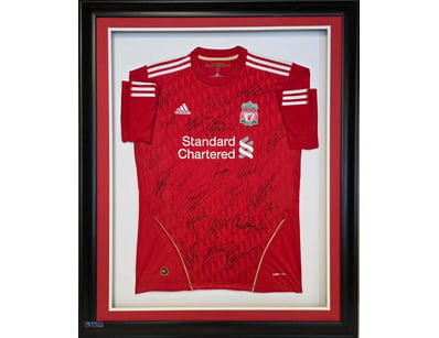 LIVERPOOL FC SIGNED MATCH SHIRT - STANDARD CHARTER...
