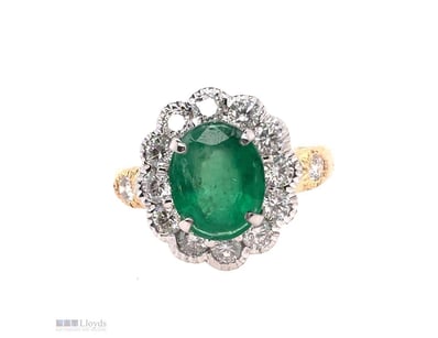 ART DECO STYLE 18CT YELLOW AND WHITE GOLD (XRF TES...