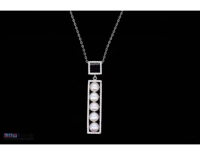 SOUTH SEA PEARL NECKLACE ON 925 SILVER - WITH CERT...