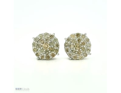 9CT WHITE GOLD FANCY CHAMPAGNE BROWN DIAMOND HALO ...