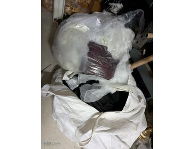 Bulk lot comprising of materials gold/blue , gold ...